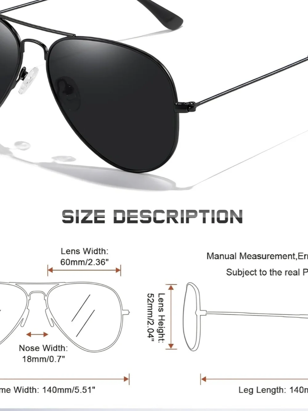 Classic Black Aviator Sunglasses
